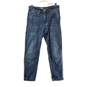 Anthropologie Pilcro Jeans Womens 27 Patchwork Utility Ankle Bohemian Boho